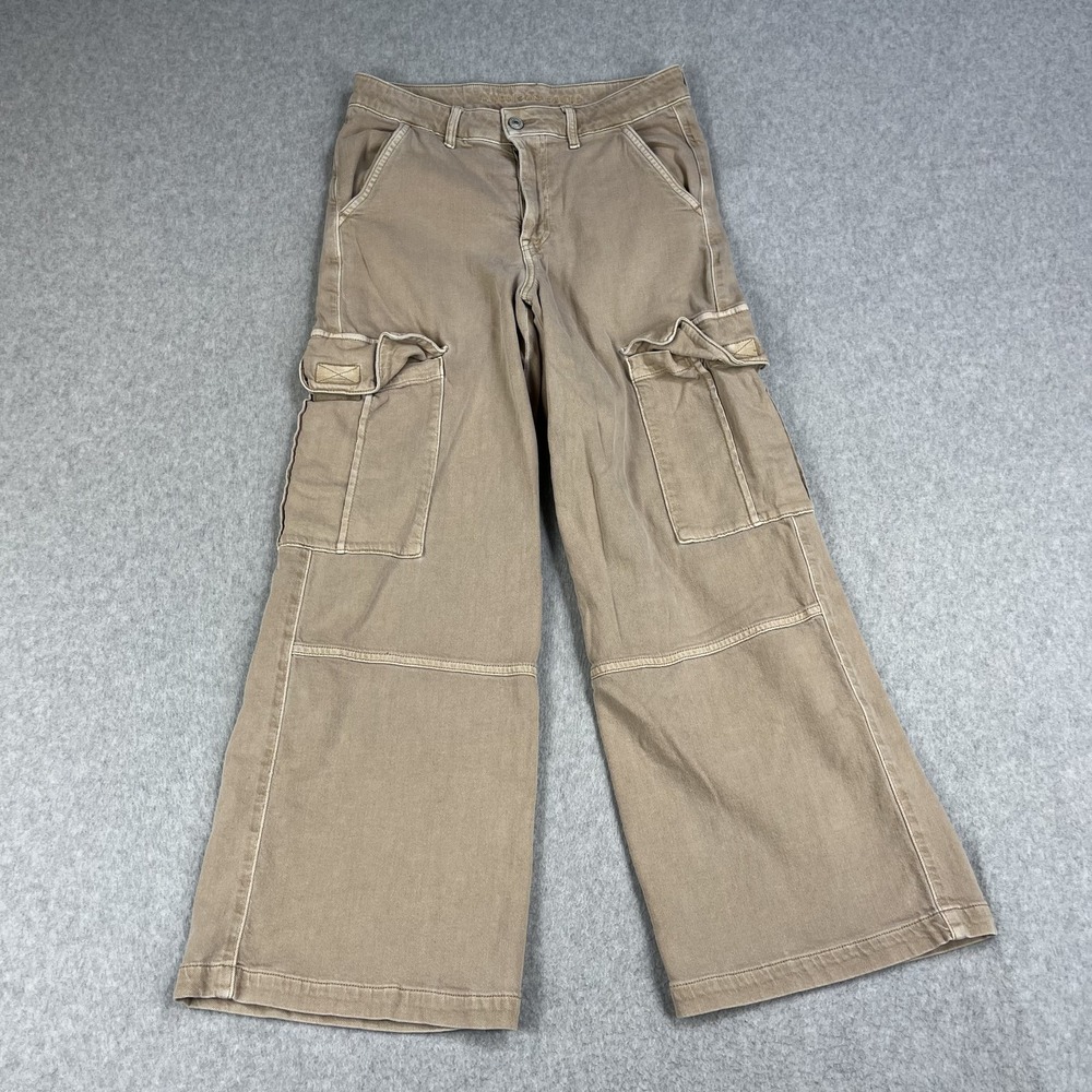 American Eagle Cargo Pants Wide Leg Womens 6 Short (28x28) Beige Soft Y2K